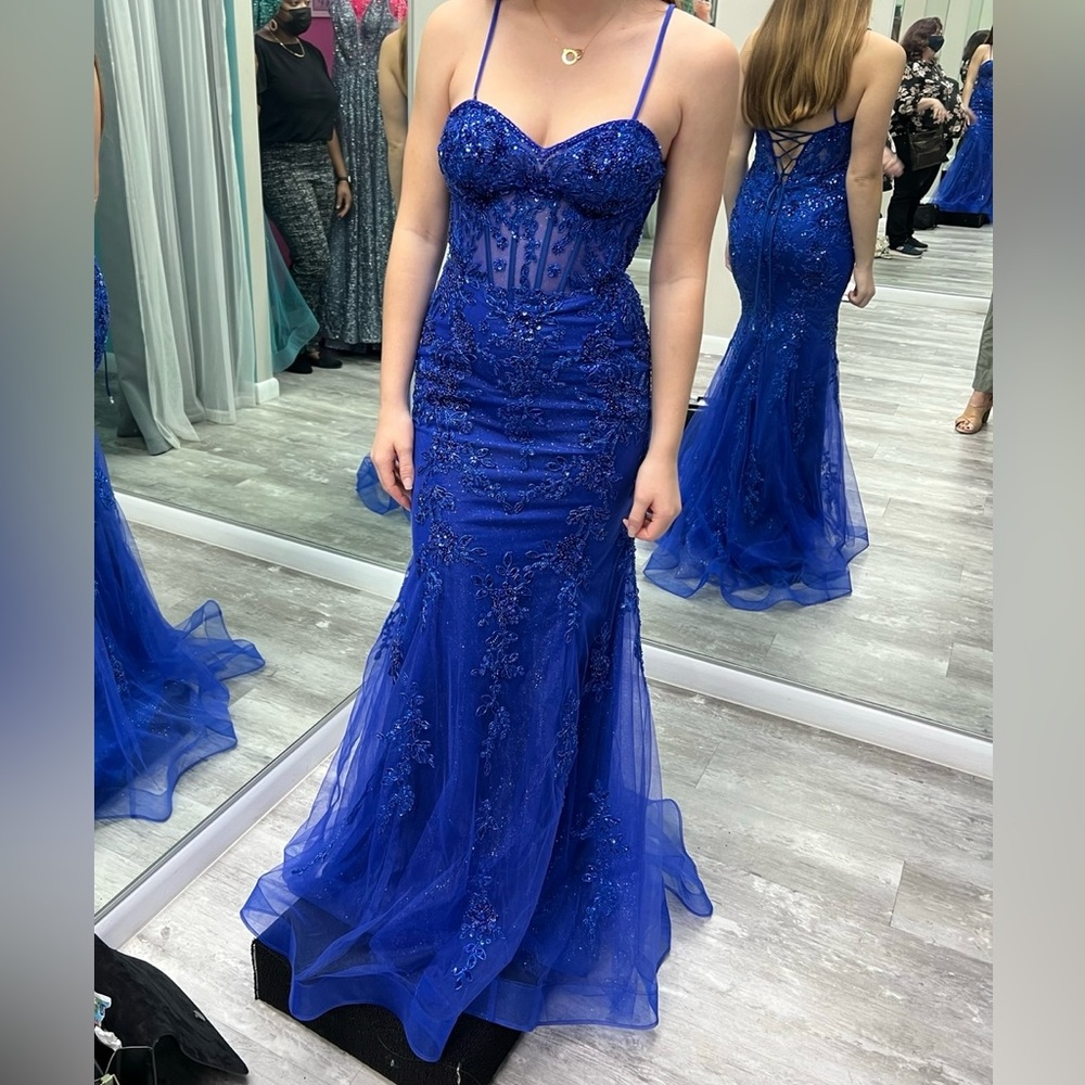 Morilee Royal Blue Prom Dress